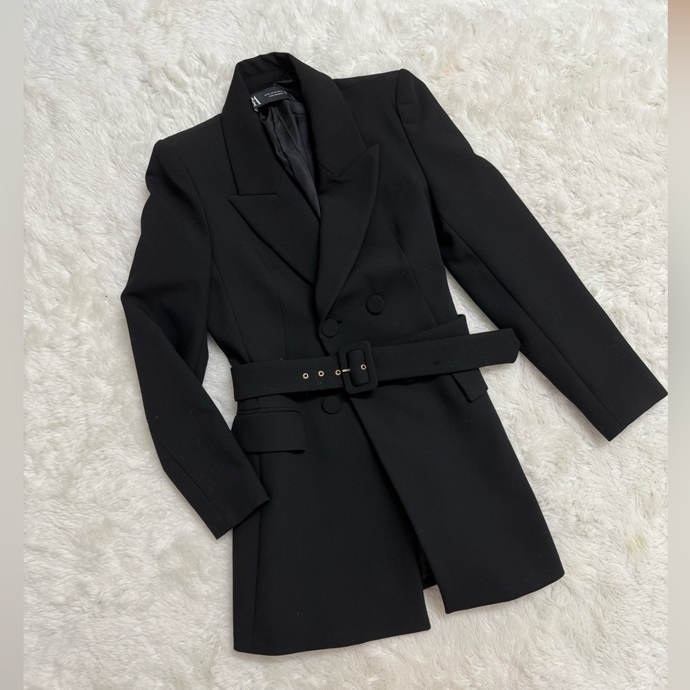 Zara Long Belted Blazer